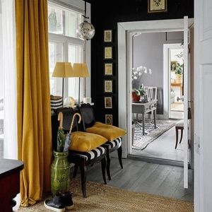 Gold color 100 % Blackout Lined Velvet Curtain